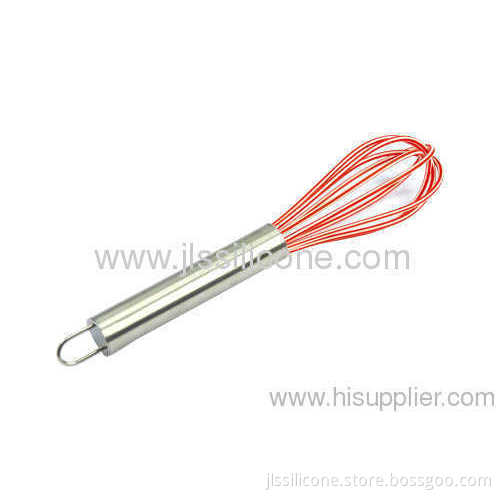Mini Silicone Egg Whisk With Stainless Steel Handle